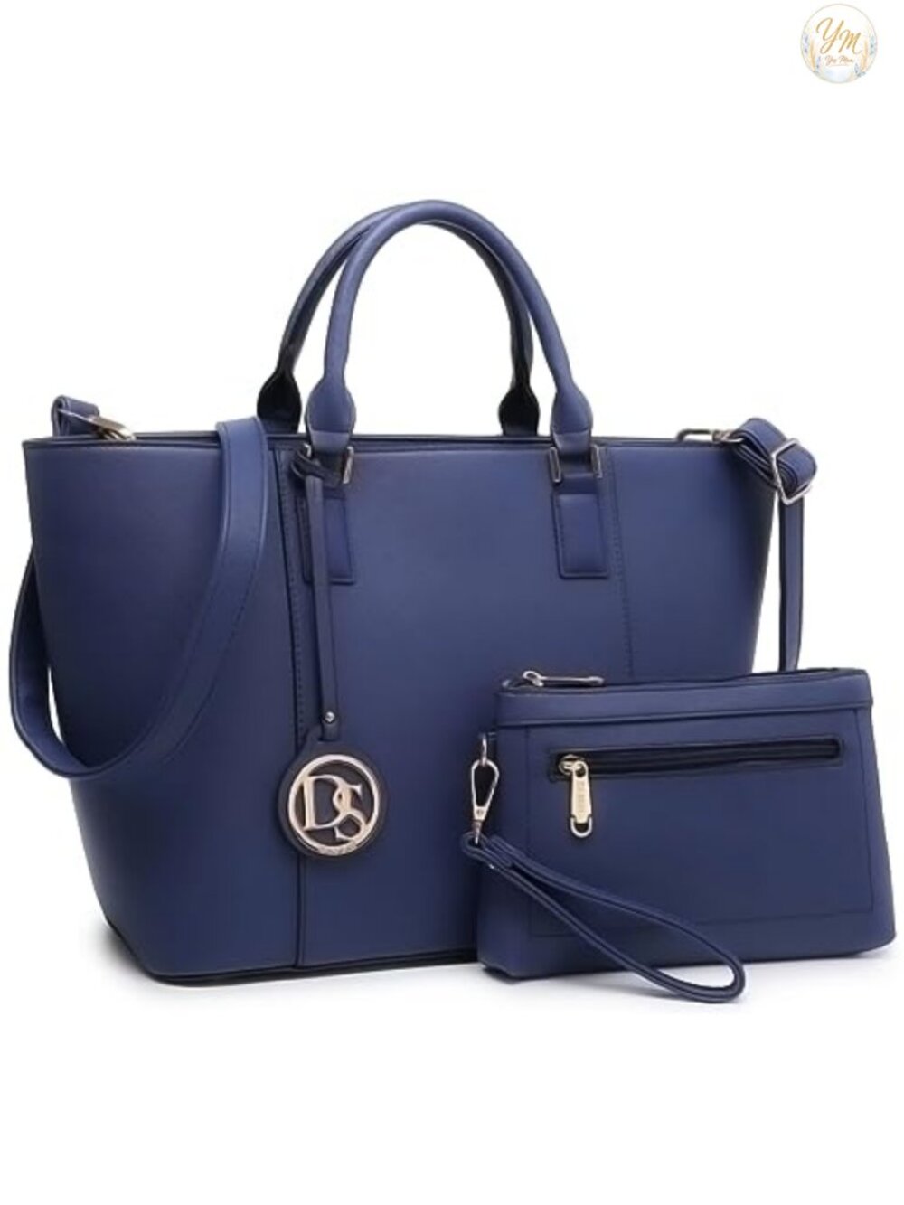 Dasein Vegan Leather Satchel Handbag Set with Clutch
